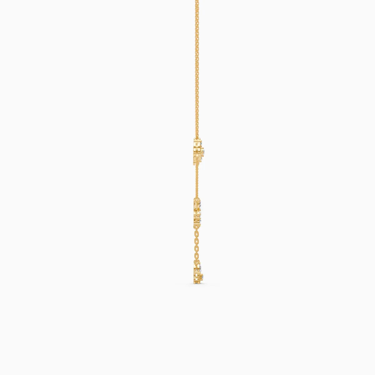 Elegant Floral Lab Diamond Necklace with Dangling Charms