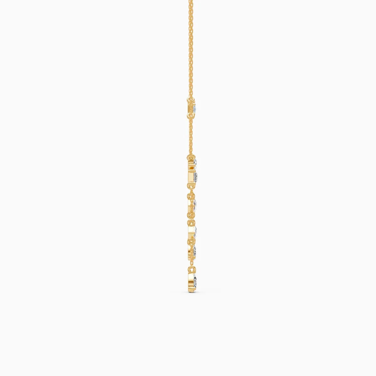 Layered Pear Drops with Princess-Cut Centerpiece Necklace