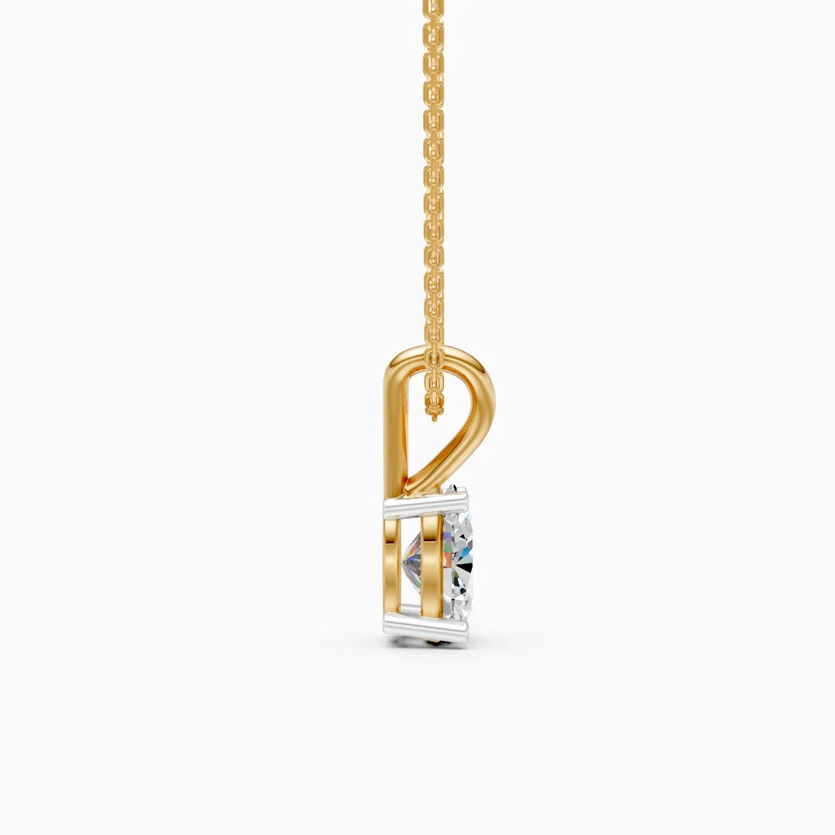 Sleek Oval Diamond Pendant