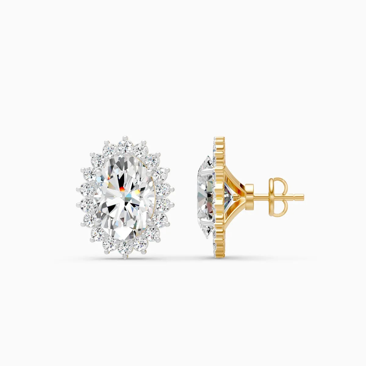 Petite Halo Diamond Studs