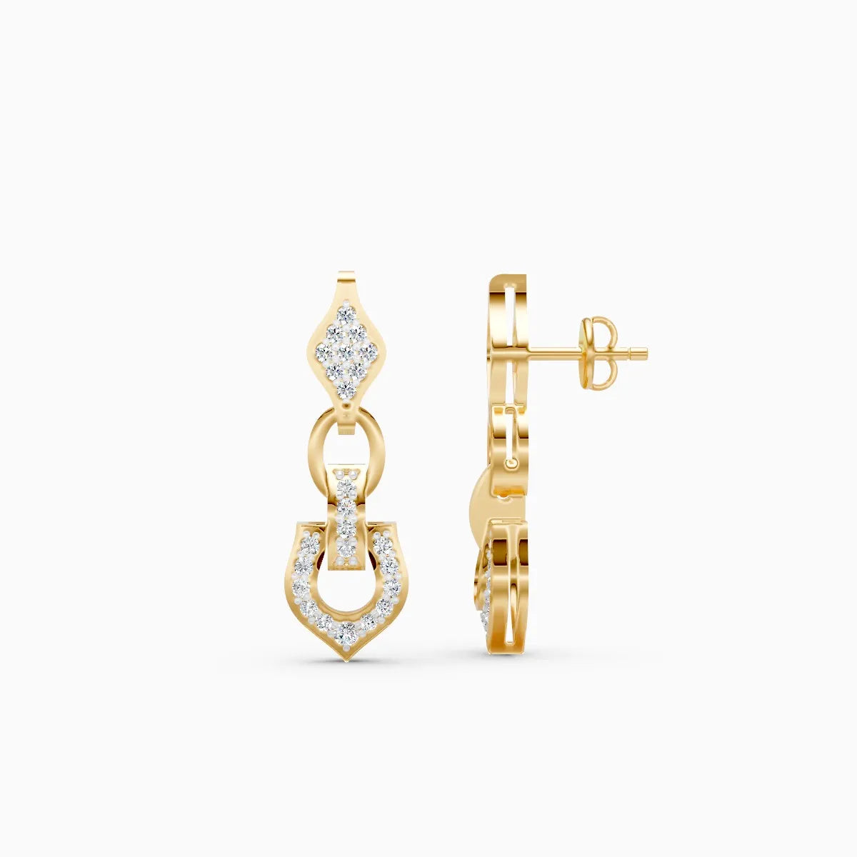 Regal Charm Link Lab Grown Diamond Earrings