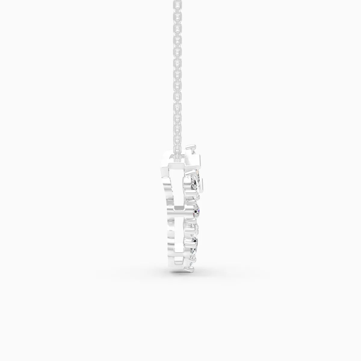 Geometric fusion Round Diamond Necklace