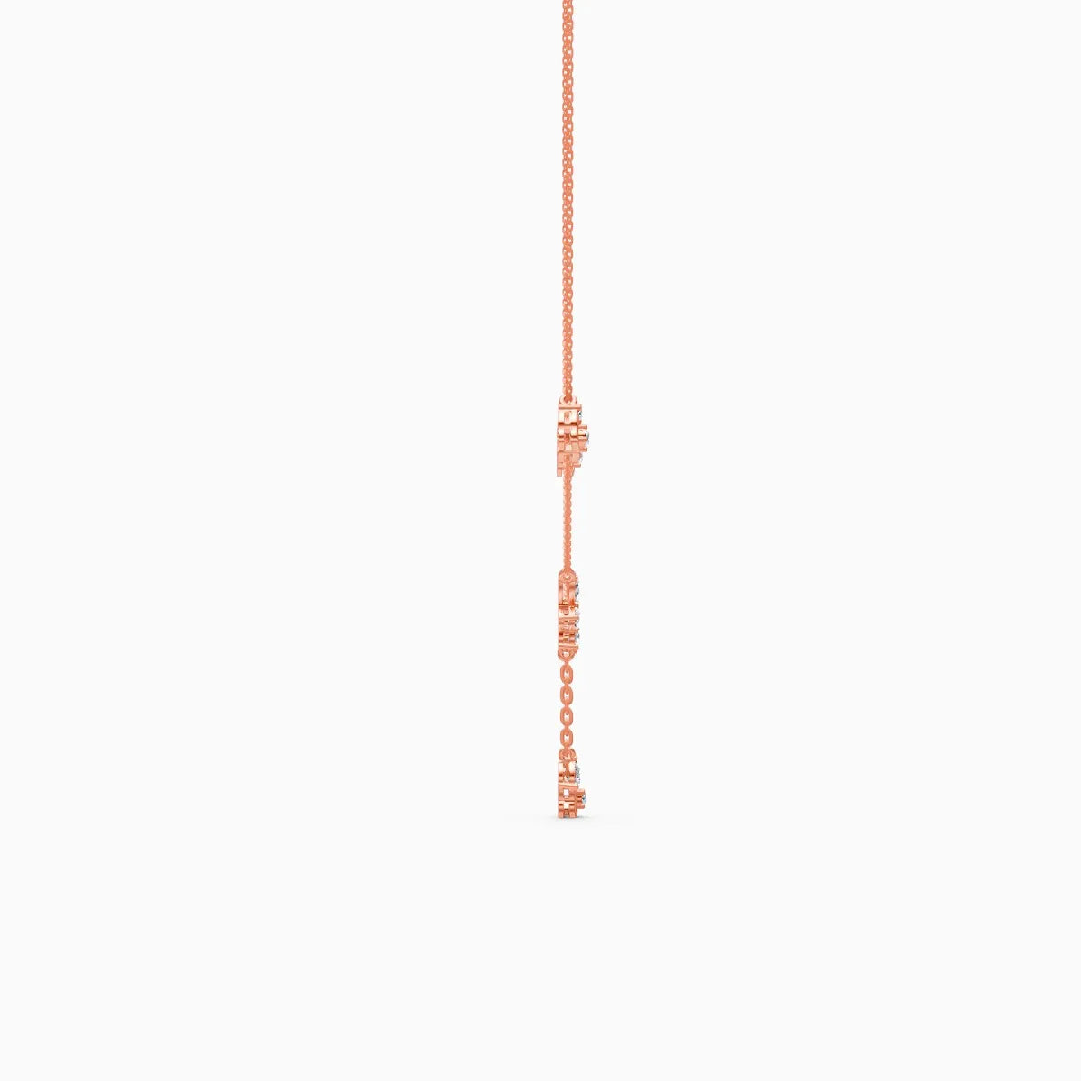 Elegant Floral Lab Diamond Necklace with Dangling Charms