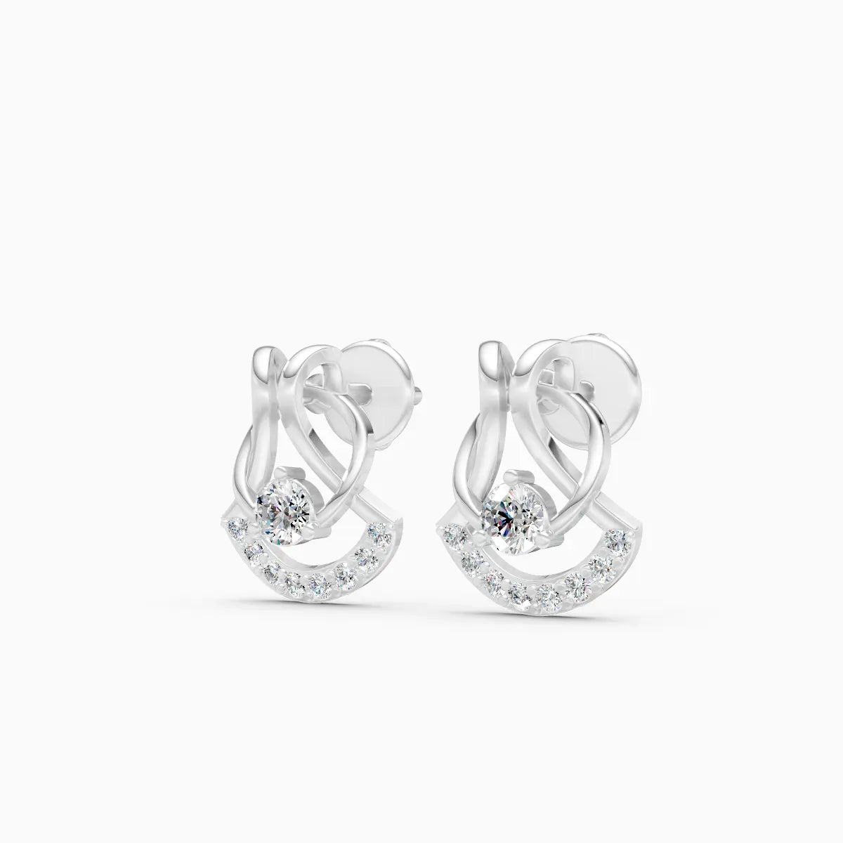 Round Knot Crescent Studs