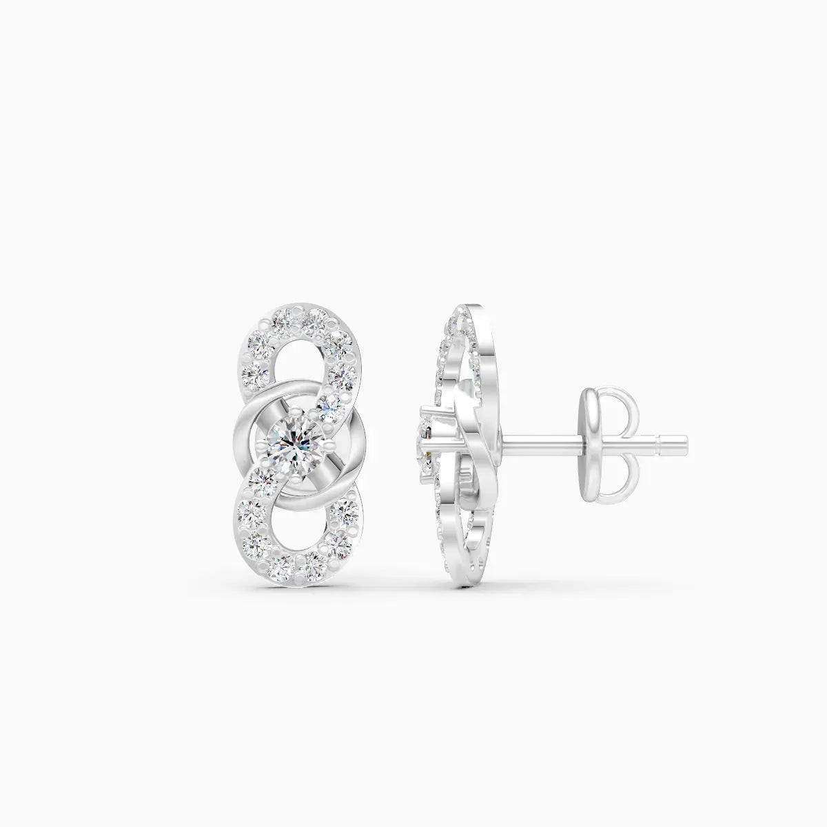 Interlinked Infinity Diamond Studs