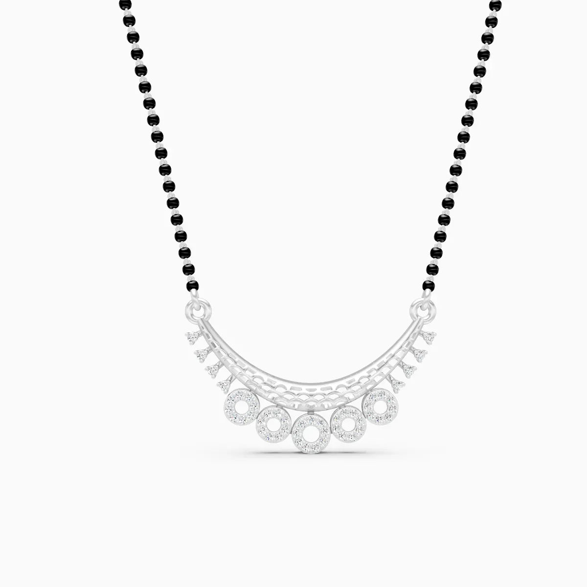 Gold Mangalsutra with Five Dazzling Circular Charms