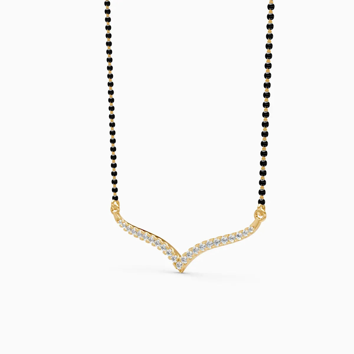 Elegant V Shape Curve Diamond Mangalsutra