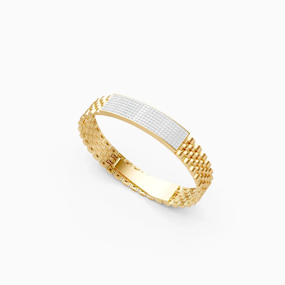 Luxurious Gold and Diamond Men's Bracelet