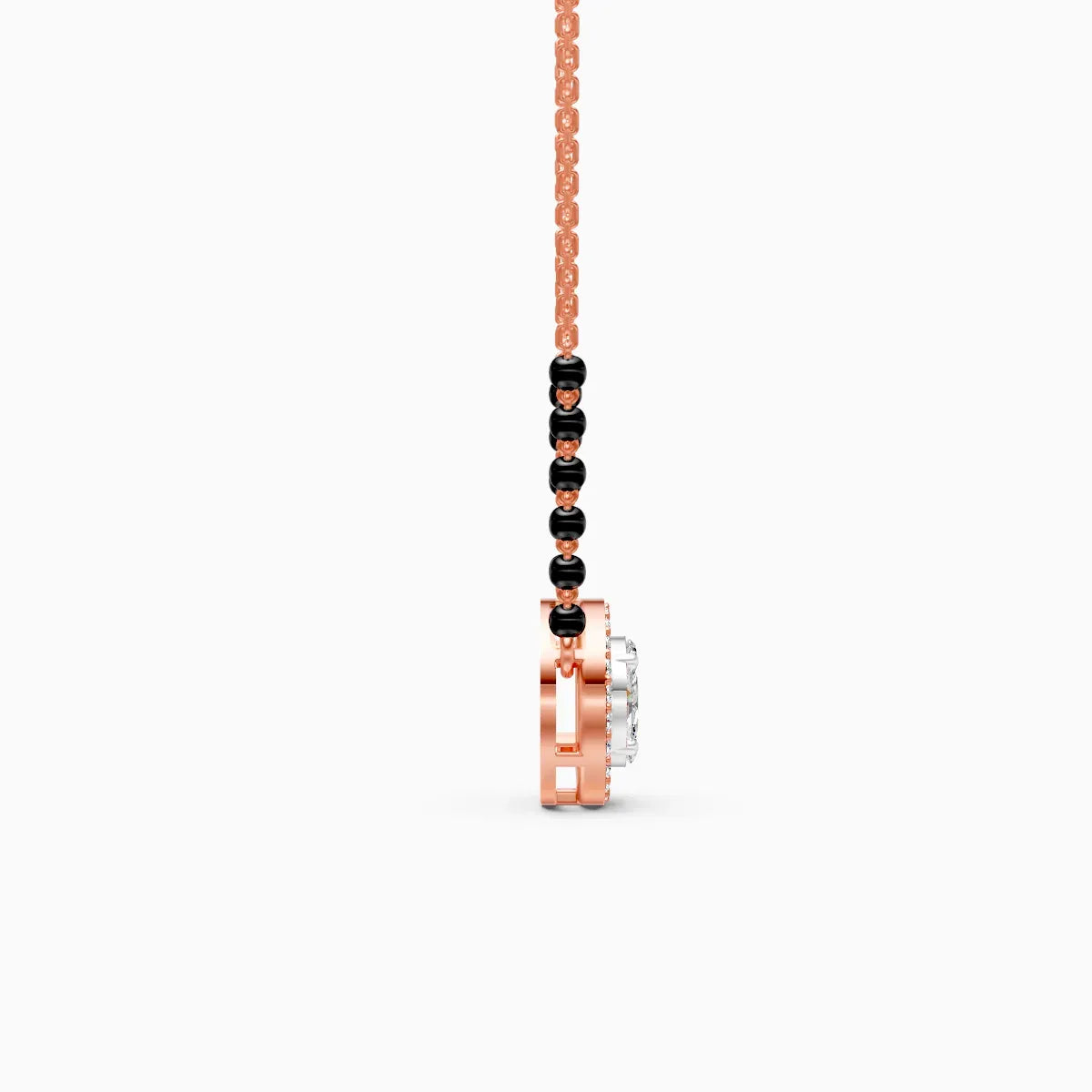 Round Halo Lab Diamond Mangalsutra