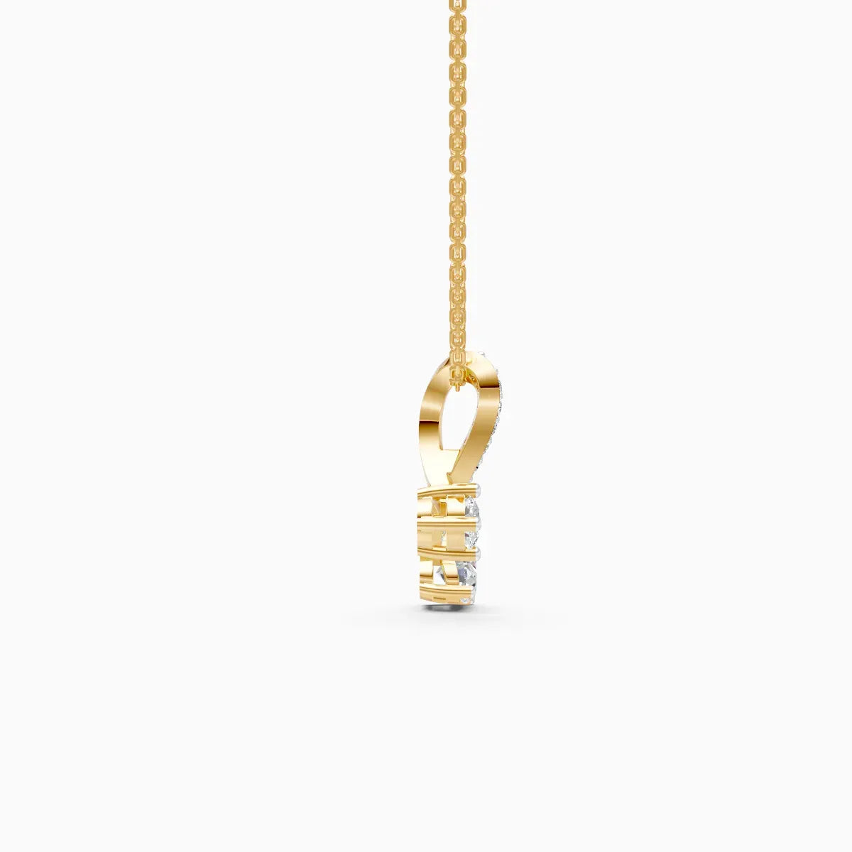 Two Stone Lab Diamond Gold Pendant