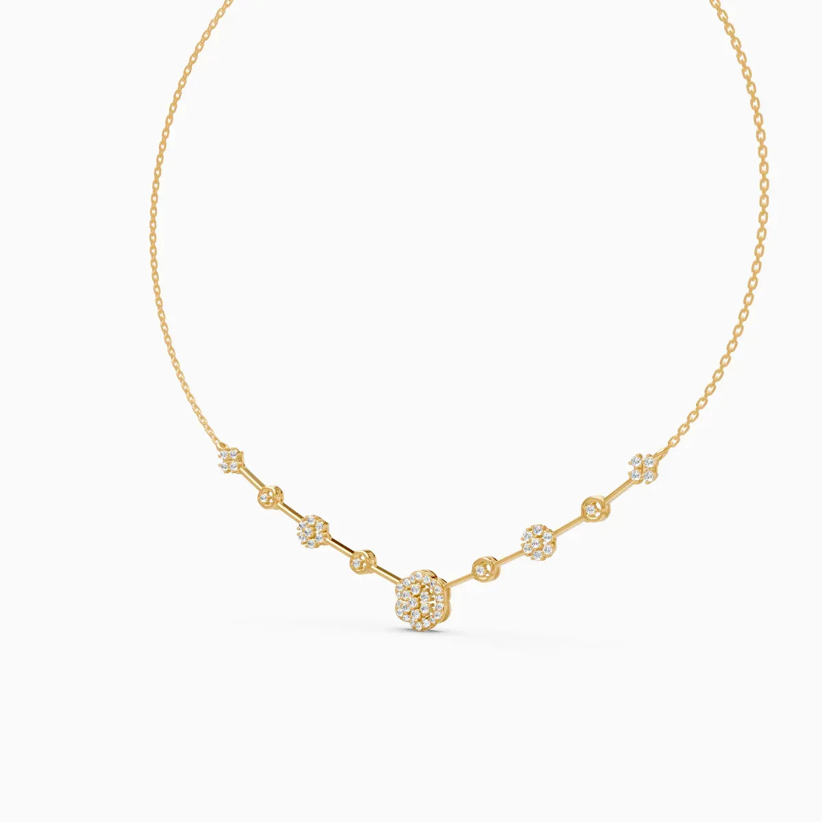 Elongated Round Glow Diamond Necklace