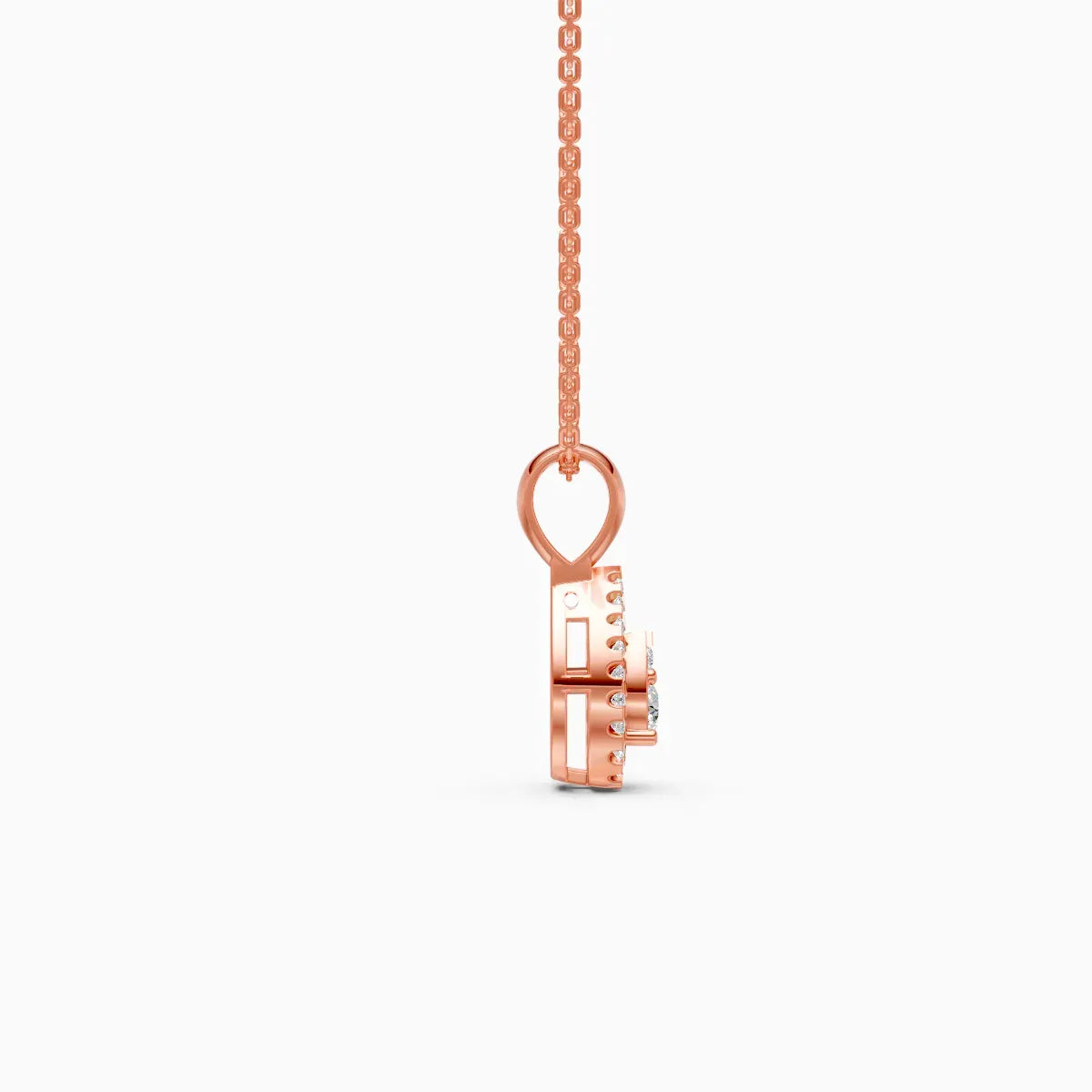 Pear Shape Halo Lab Grown Diamond Pendant