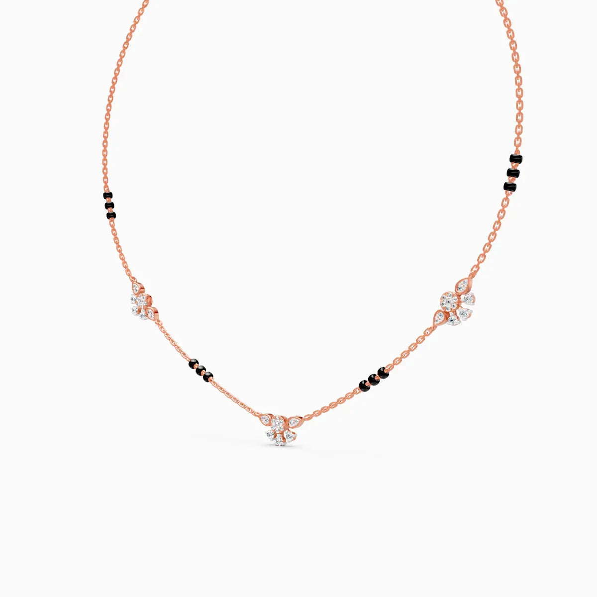 Everyday Floral Charm Small Diamond Mangalsutra