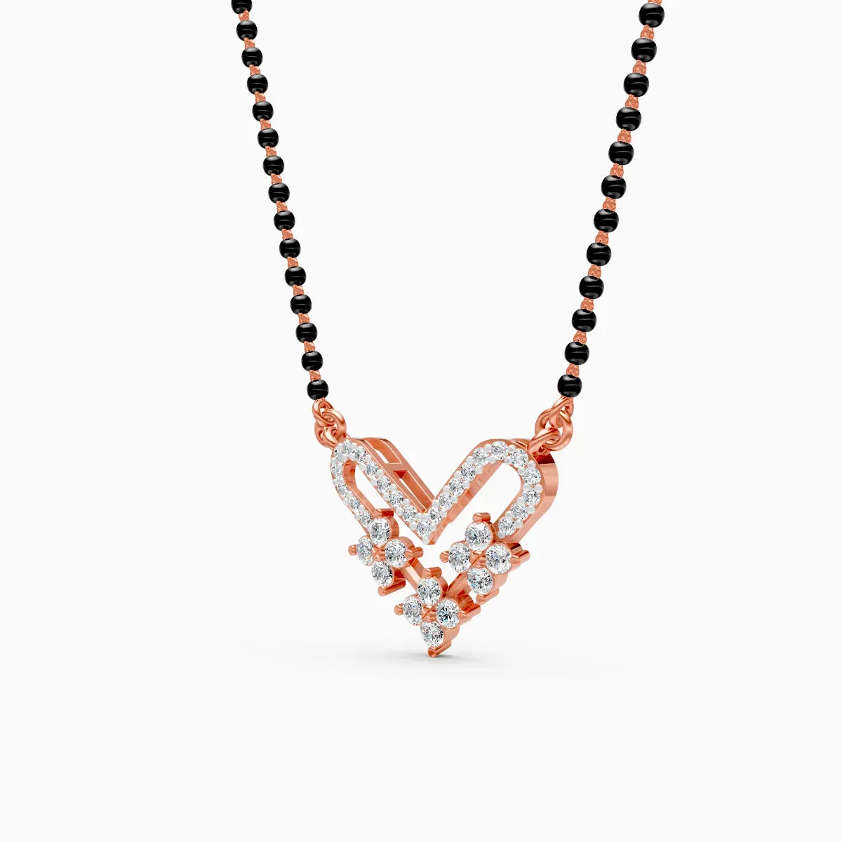 V Shape Lab Grown Diamond Mangalsutra