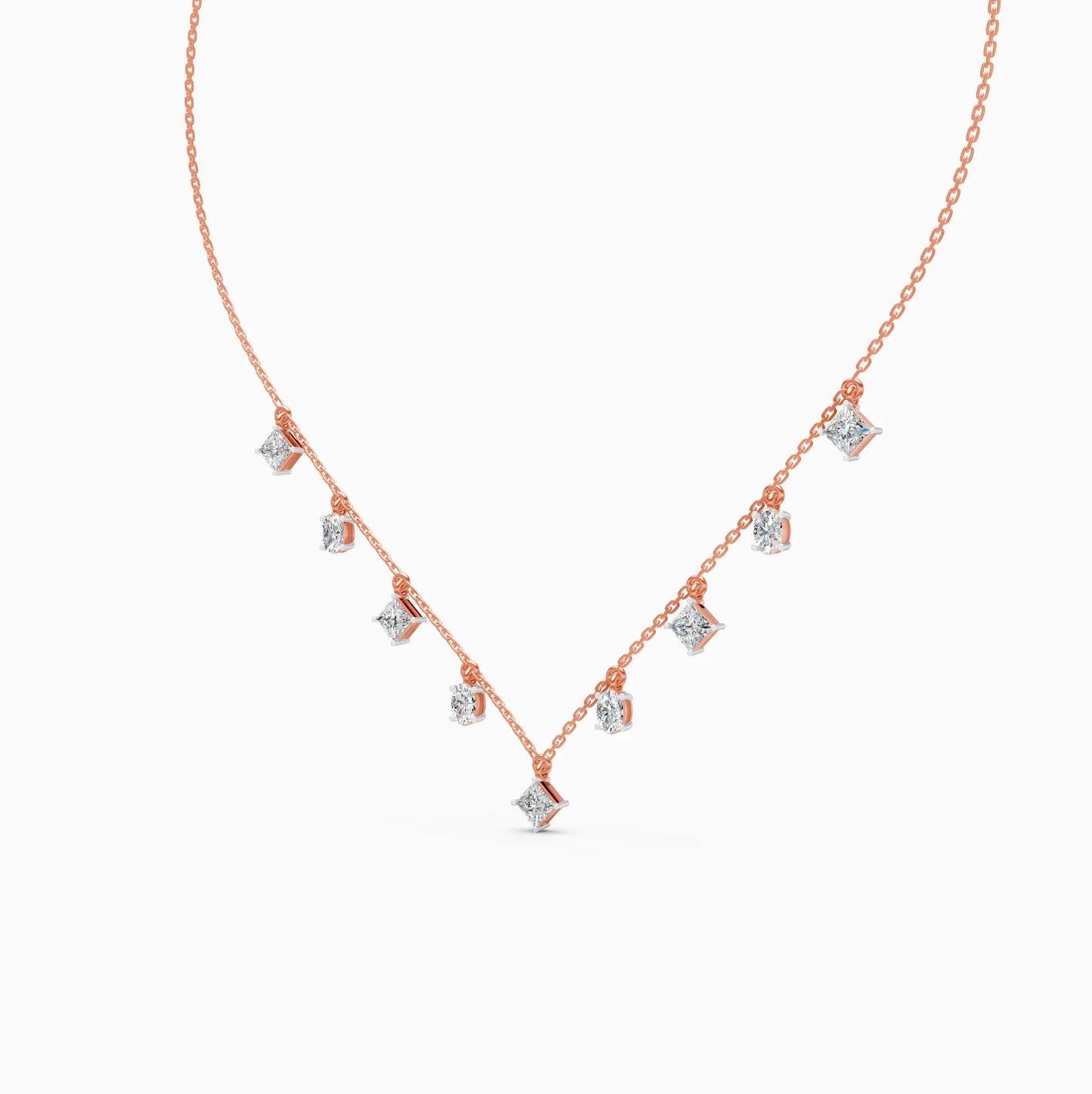 Geometric Radiance Charm Diamond Necklace