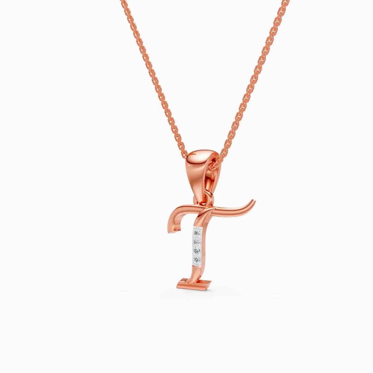 Letter Lab Grown Diamond Gold Pendant