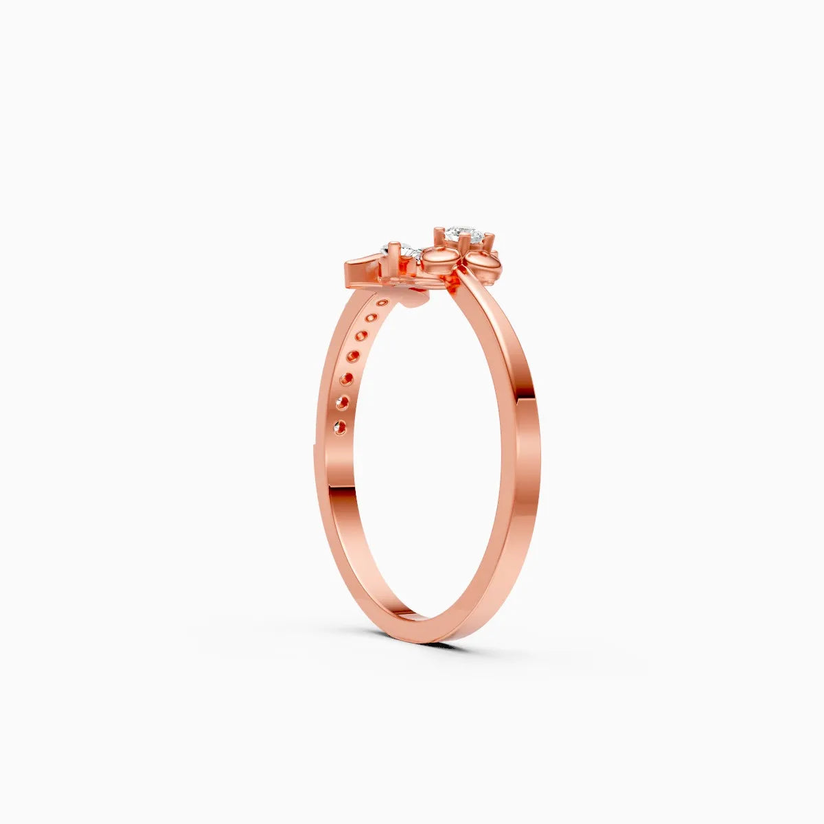 Floral Leaf Diamond Ring