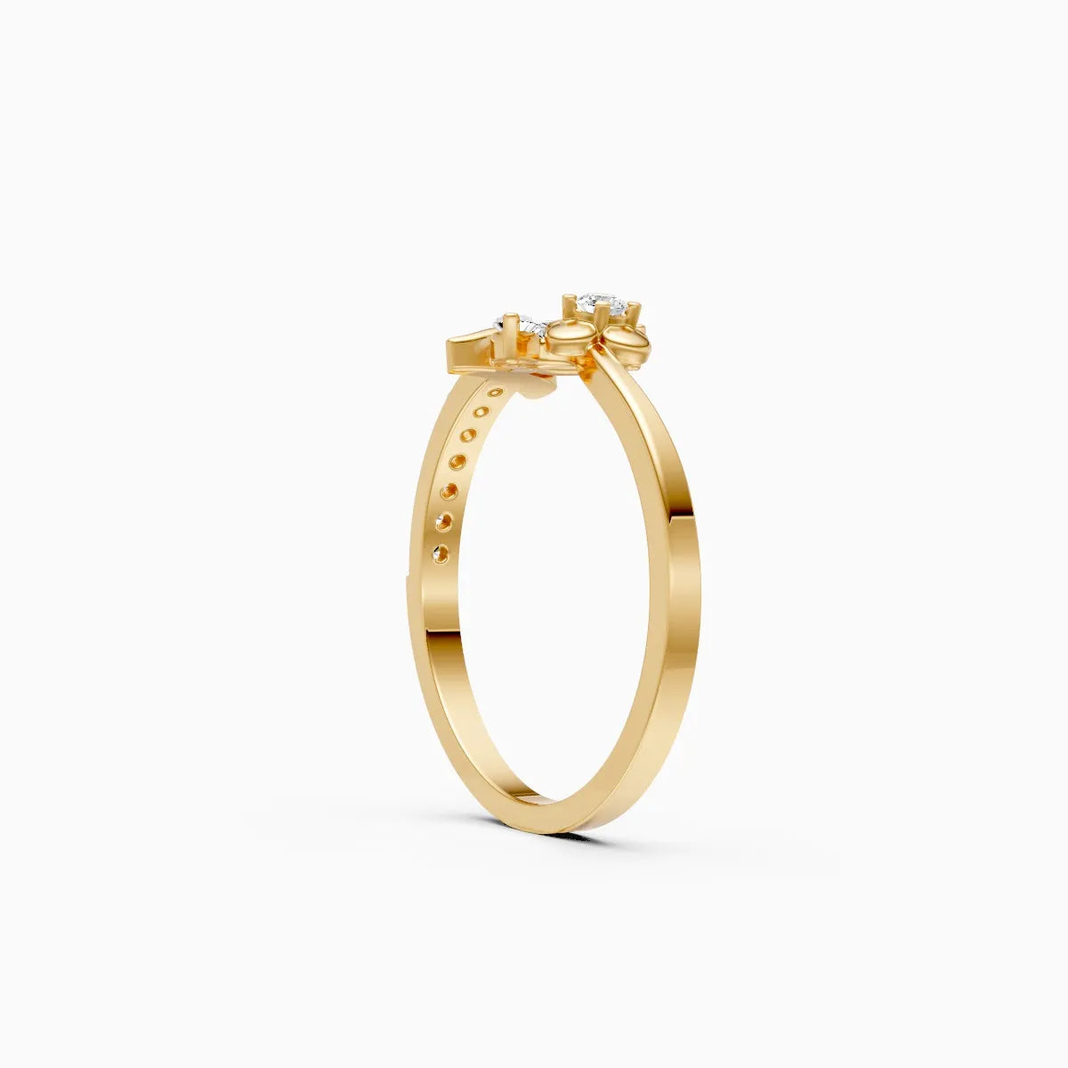 Floral Leaf Diamond Ring