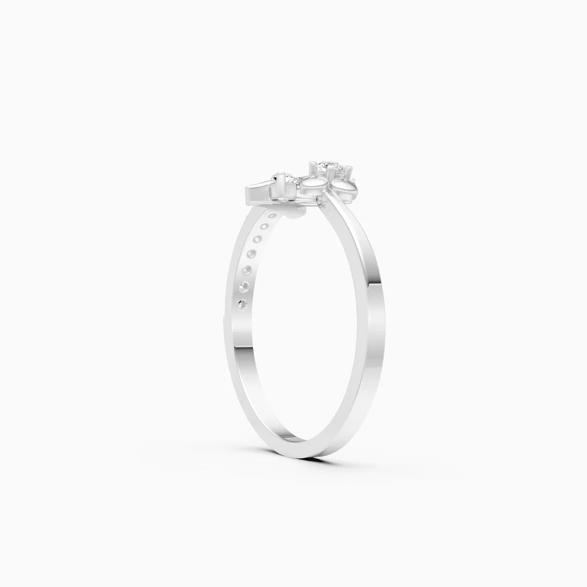 Floral Leaf Diamond Ring