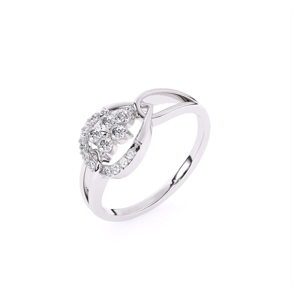 Unique Pear Shape Style 14K Gold Diamond Ring