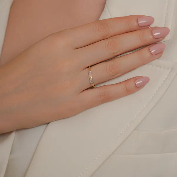 Trendy Double Row Lab Grown Diamond Ring