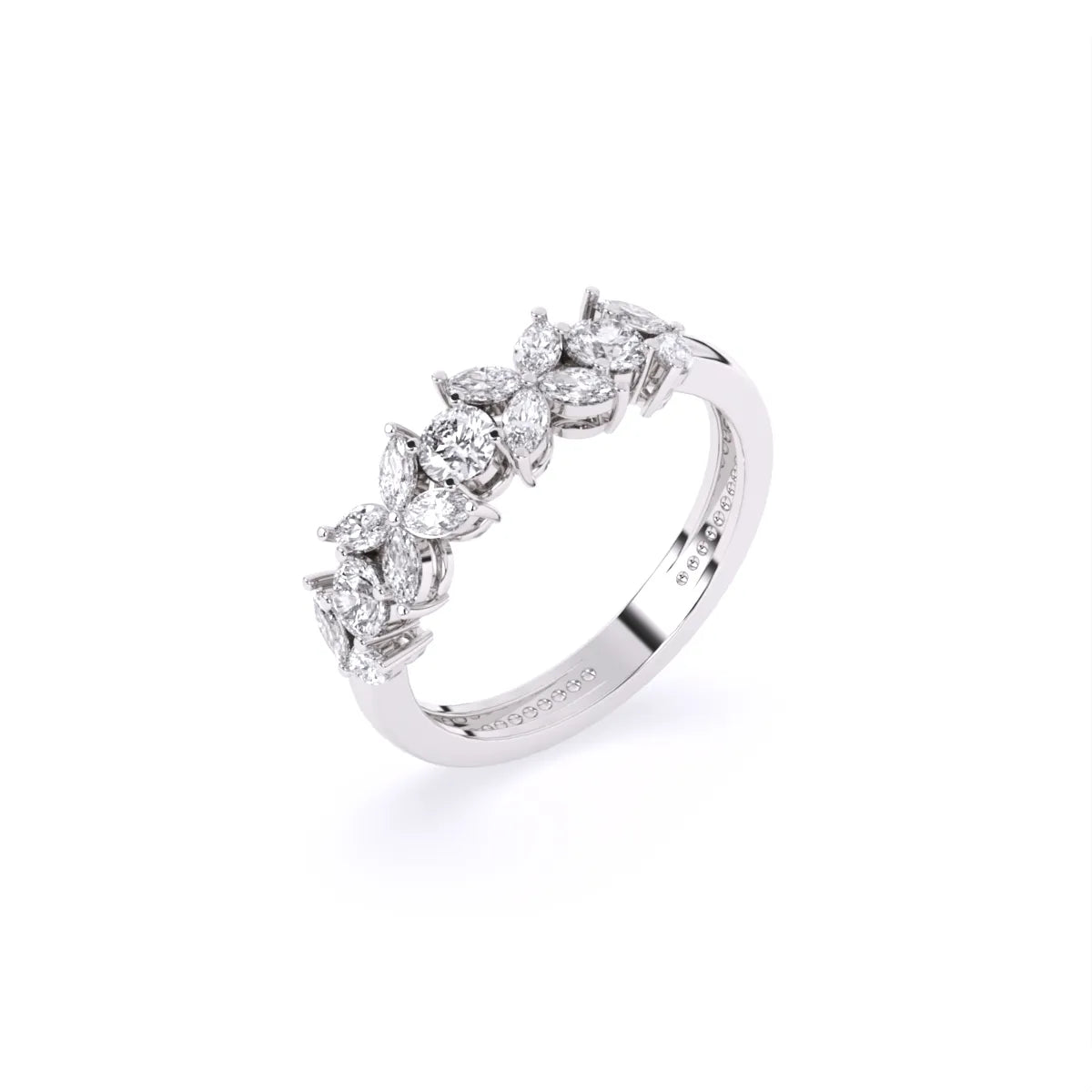 Marquise & Round Floral Lab Grown Diamond Ring