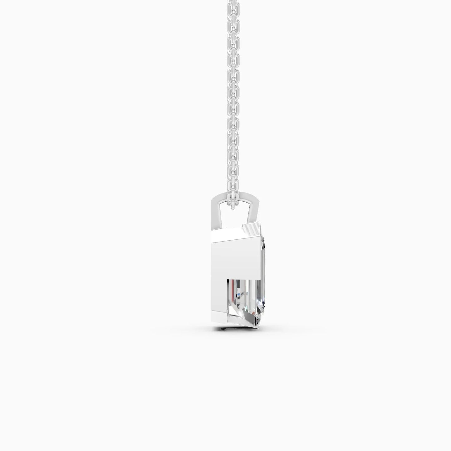 Timeless Emerald Cut Solitaire Diamond Necklace