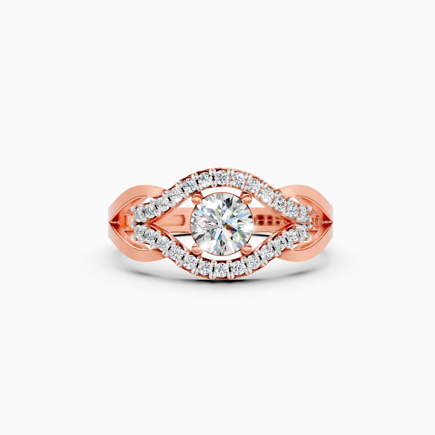 Celeste Spark Halo Solitaire Ring