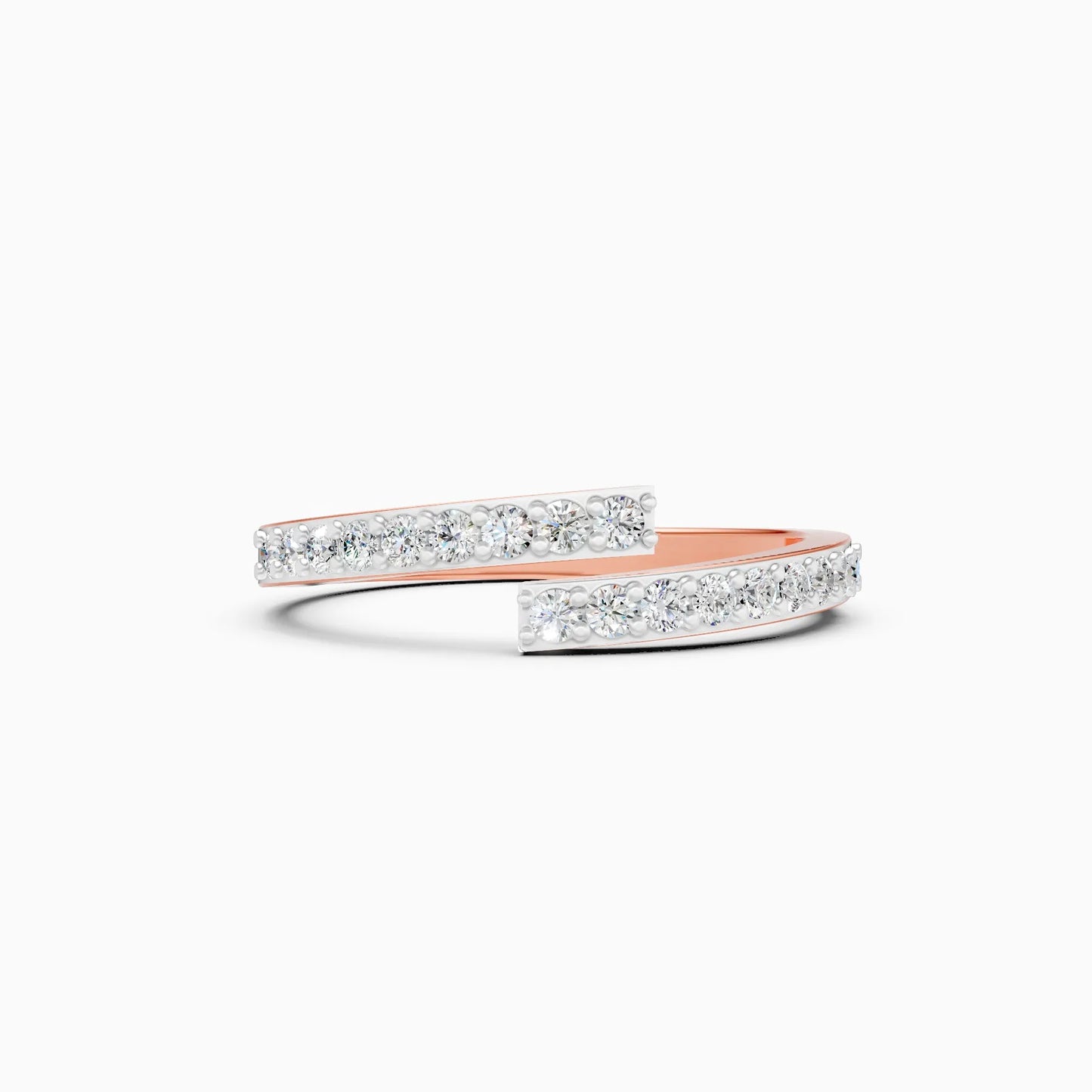 Double Row Diamond Band Ring in Rose Gold