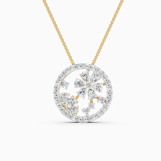 Lab Grown Diamond Floral Pendant Necklace