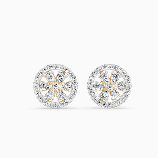 Floral Cluster Lab Grown Diamond Stud Earrings
