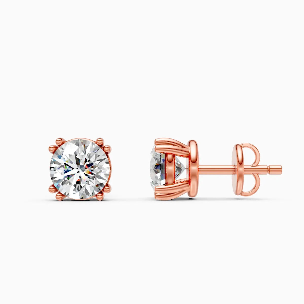 Sparkling Solitaire Lab Grown Diamond Stud Earrings