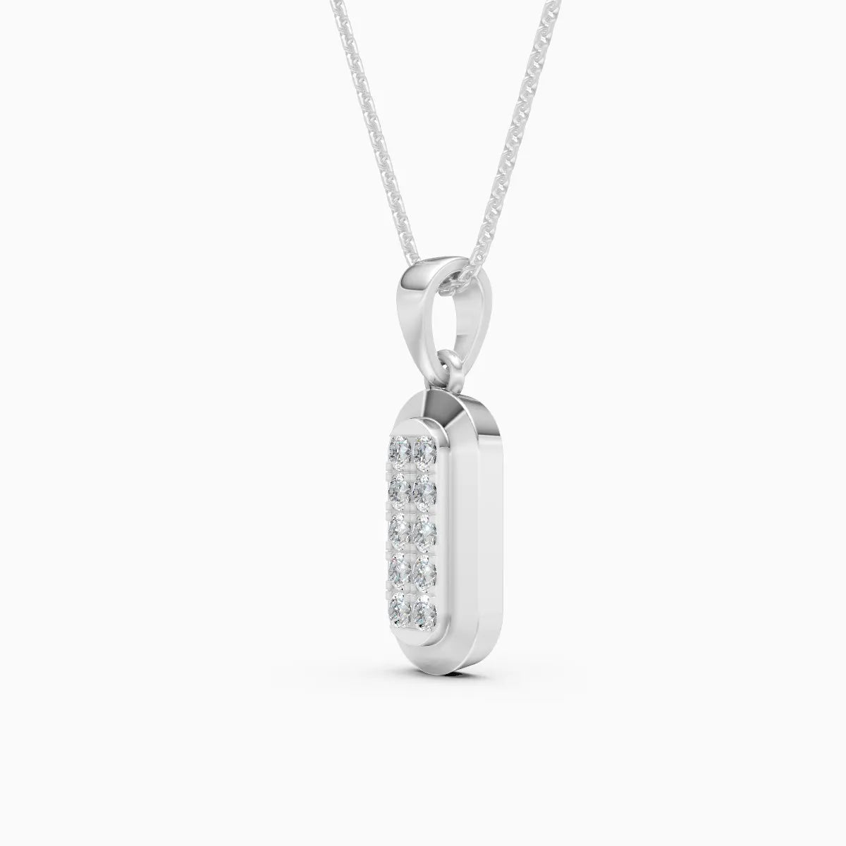 Pill-Shape Round Lab Diamond Pendant