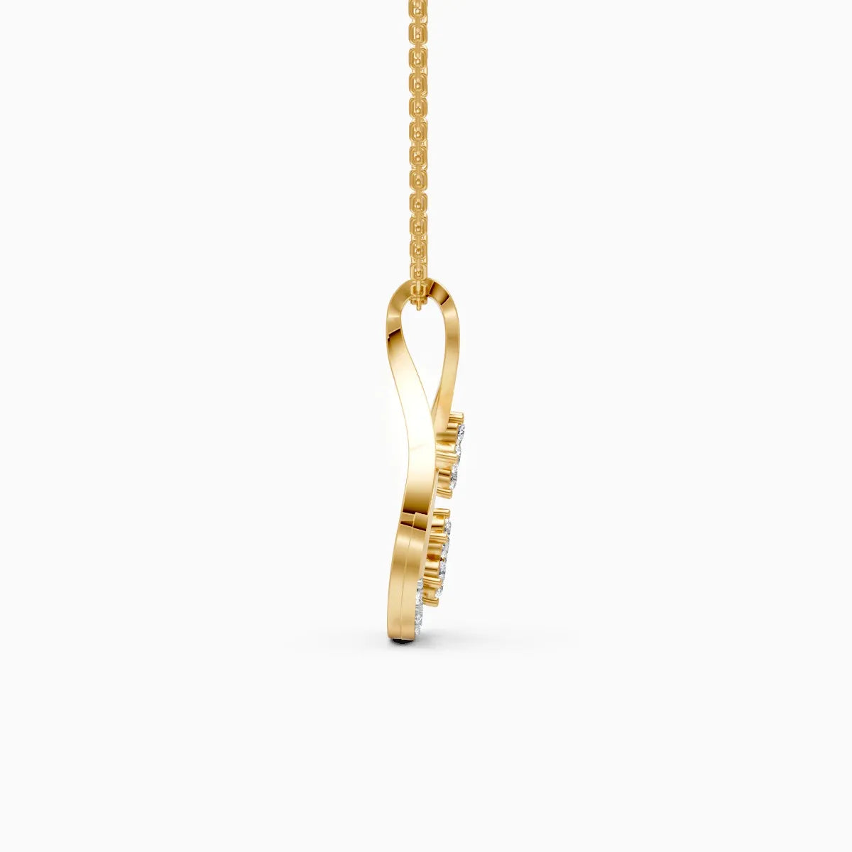 Twin Floral With Twist Loop Pendant