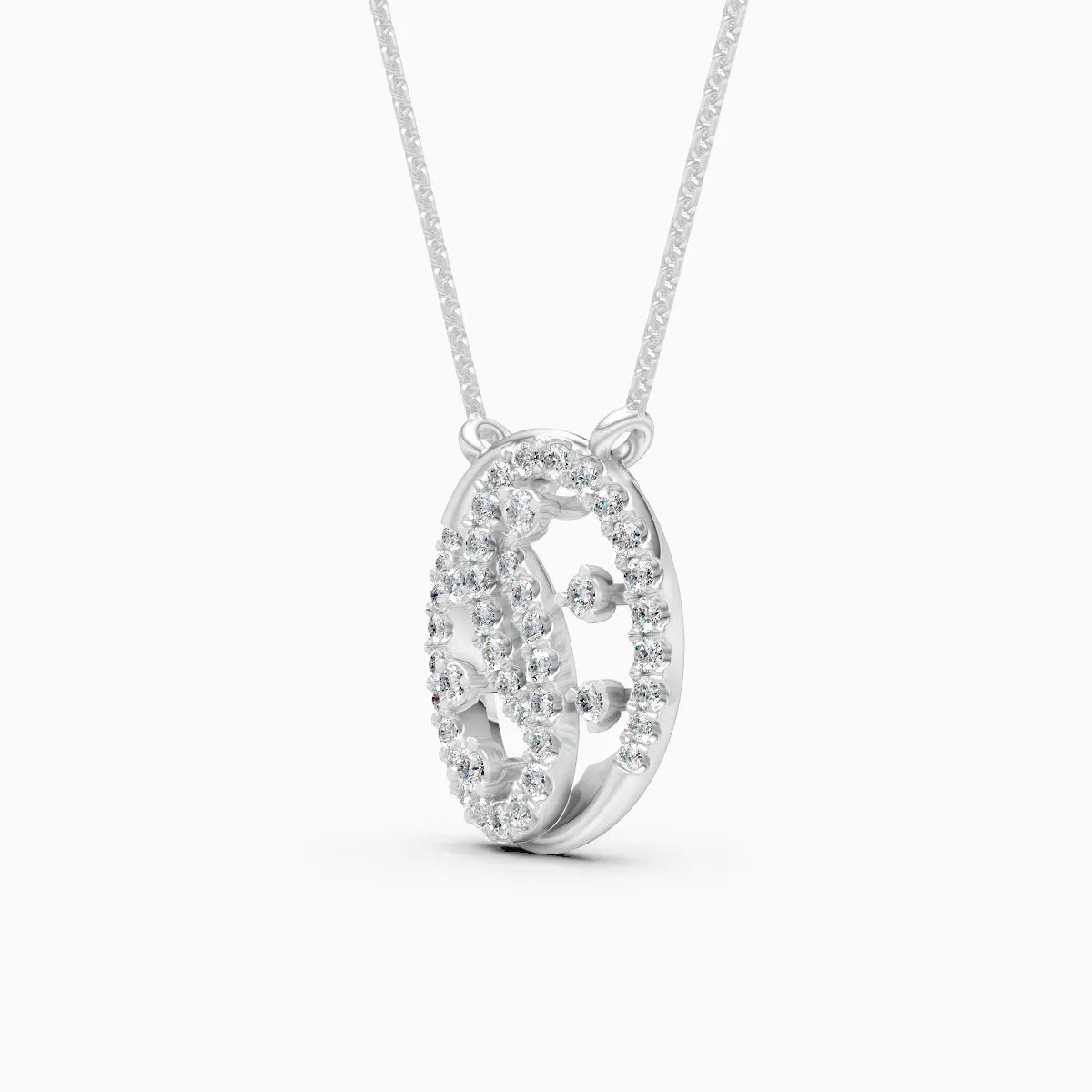 Modern Circle Pendant with Lab Grown Diamonds