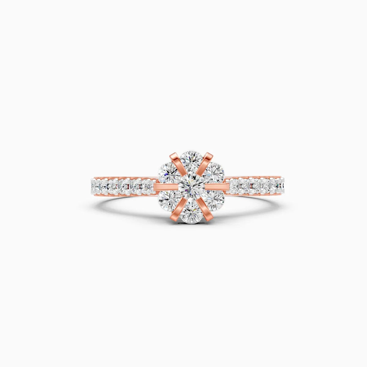 Center Blossom Mini Diamond Ring