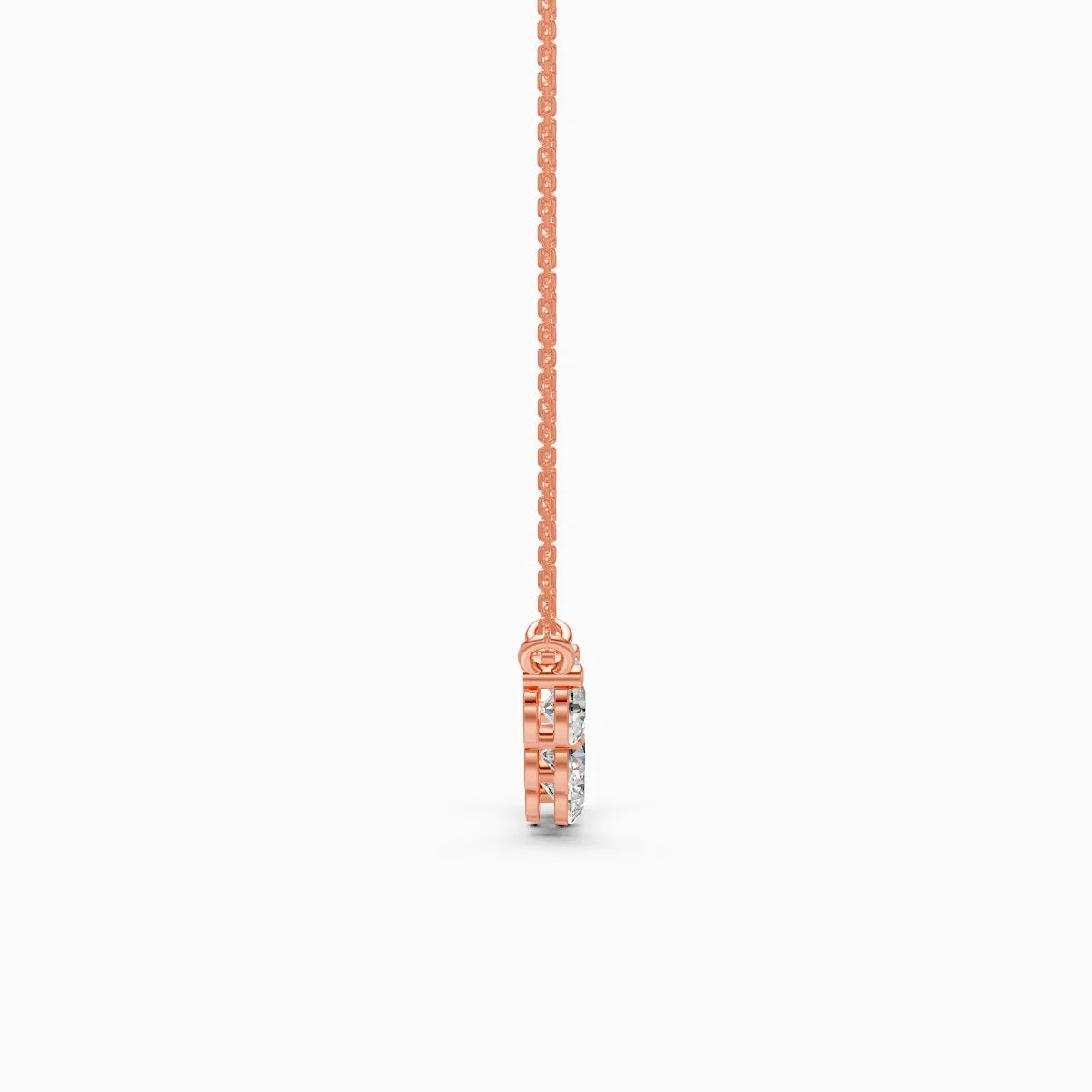 Rosette Princess Cut Diamond Pendant Necklace