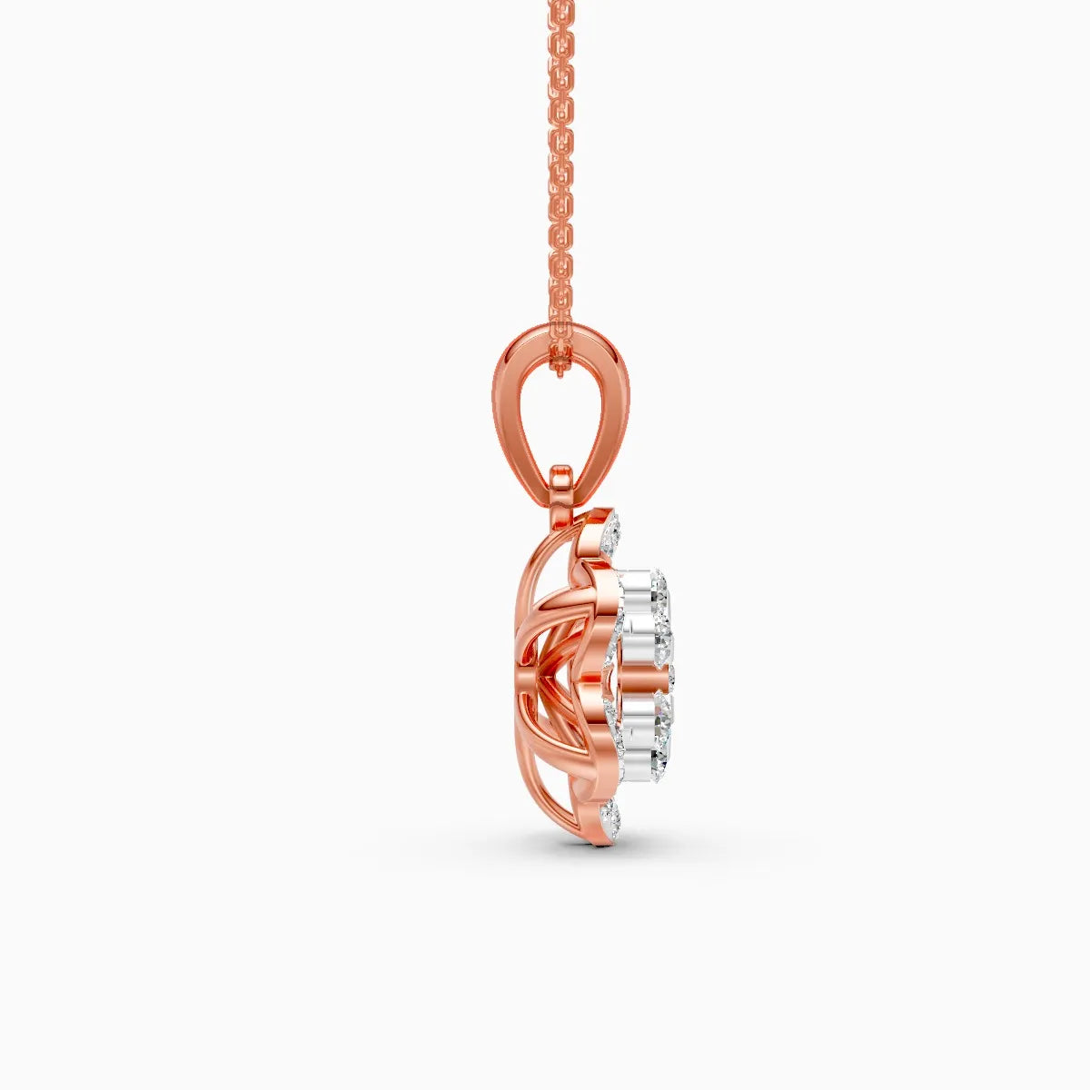Flower Style Lab Grown Diamond Pendant