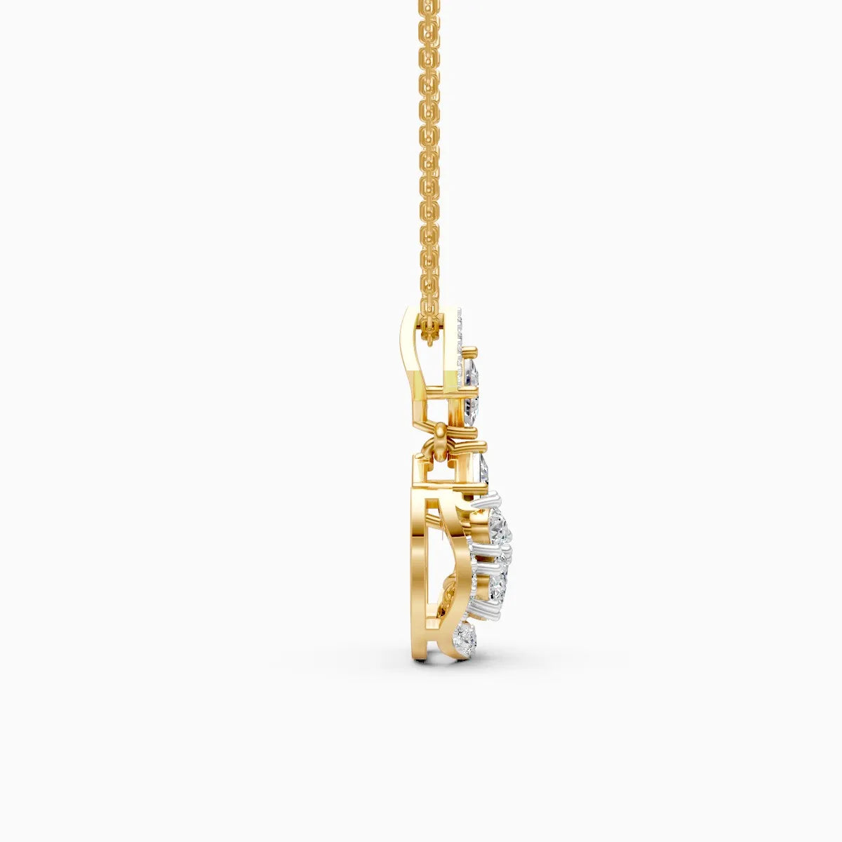 Elegant Gold Studded Dangling Necklace