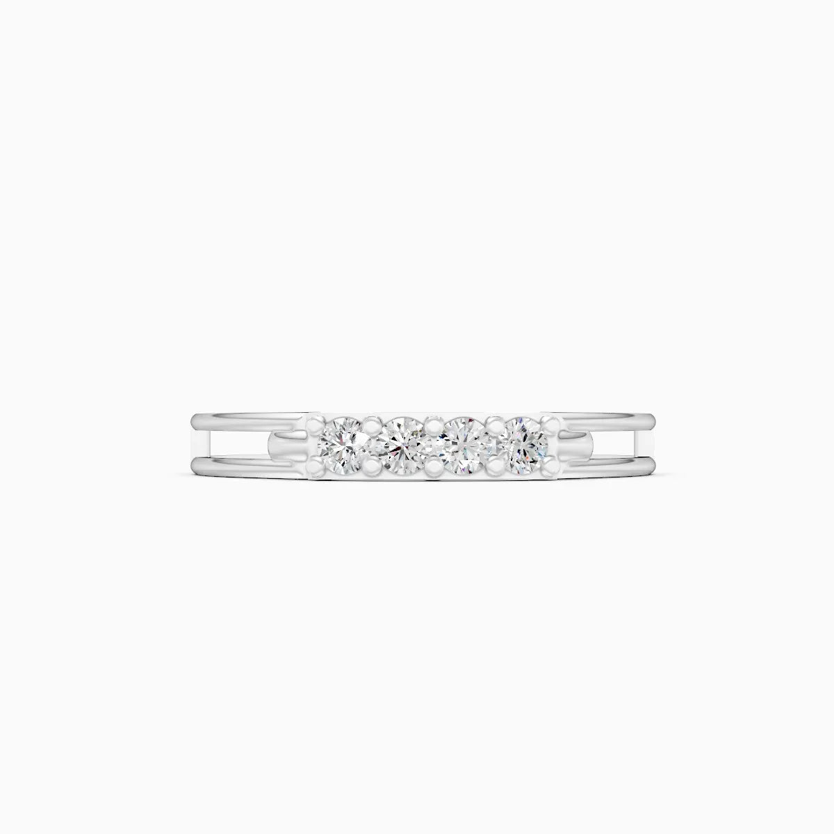 Geometric Split Shank Diamond Ring