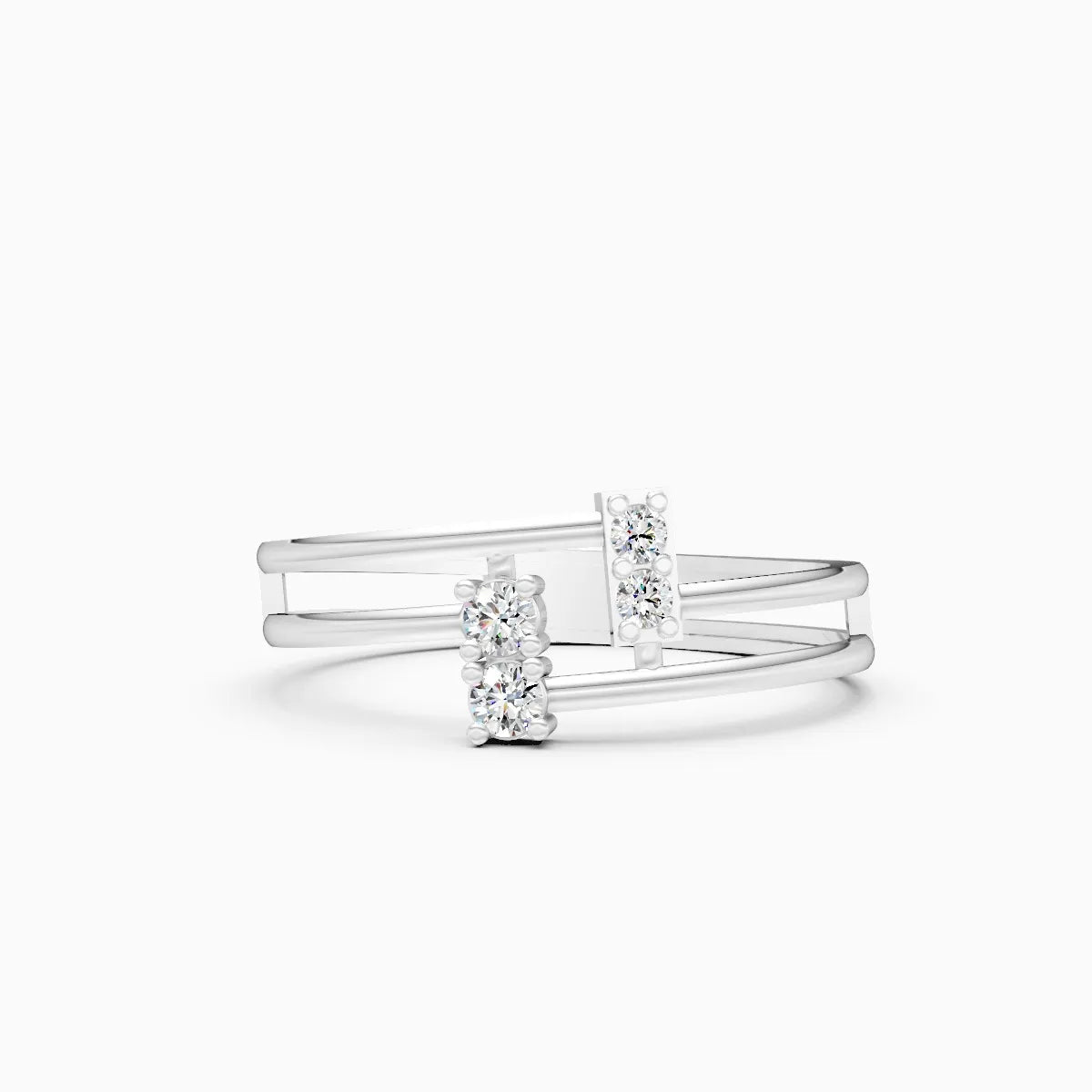 Double Bar Diamond Ring