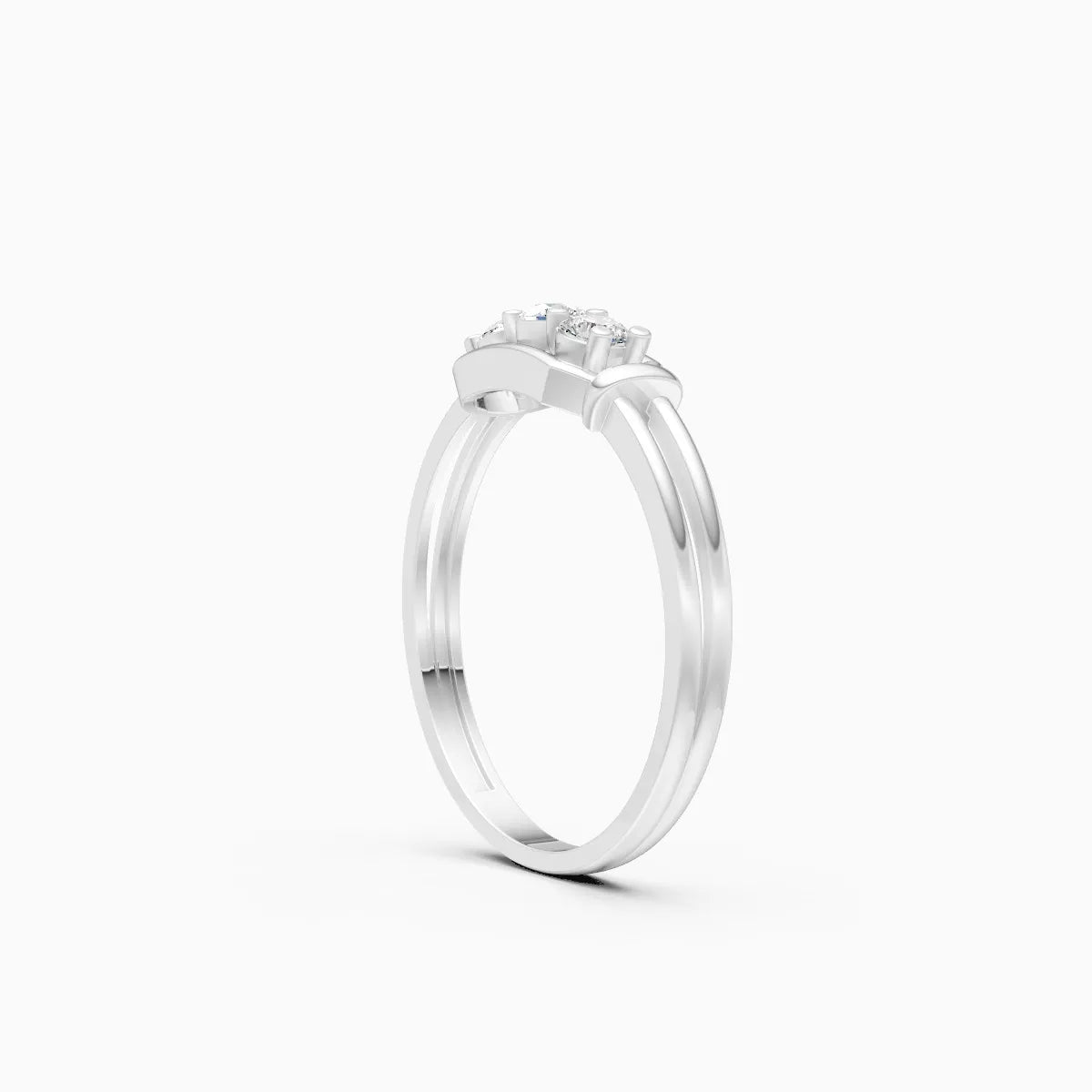Three Diamond Bar Ring