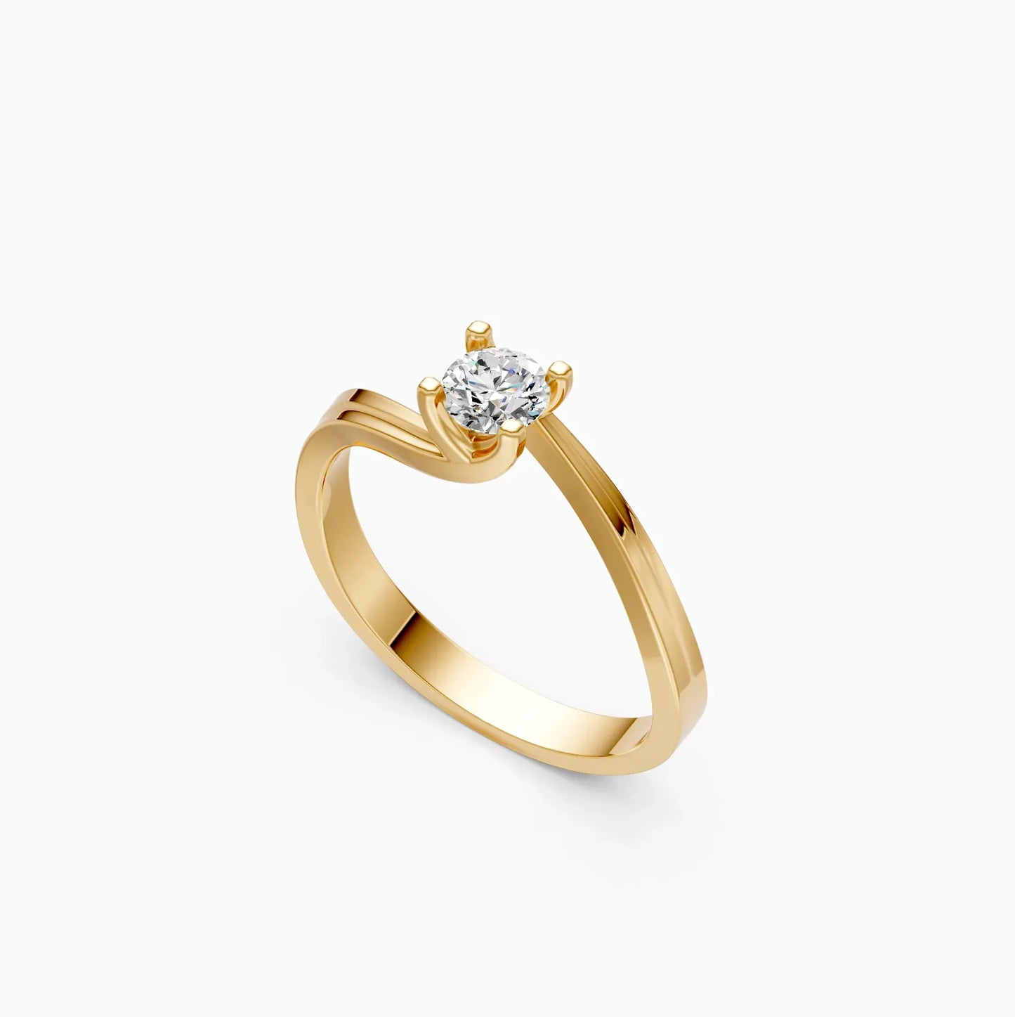 Bypass Round Solitaire Ring