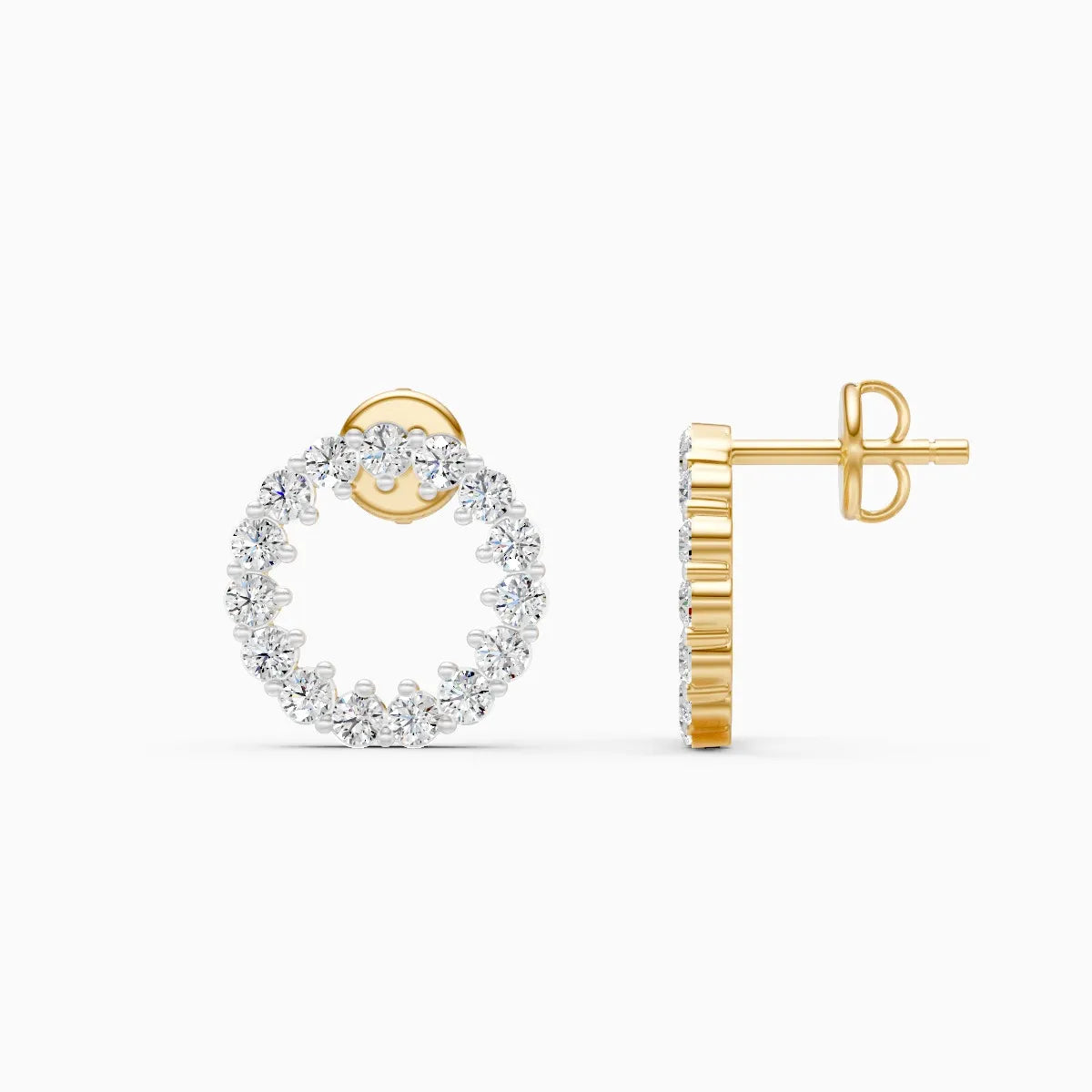 Circle Halo Lab Grown Diamond Earrings