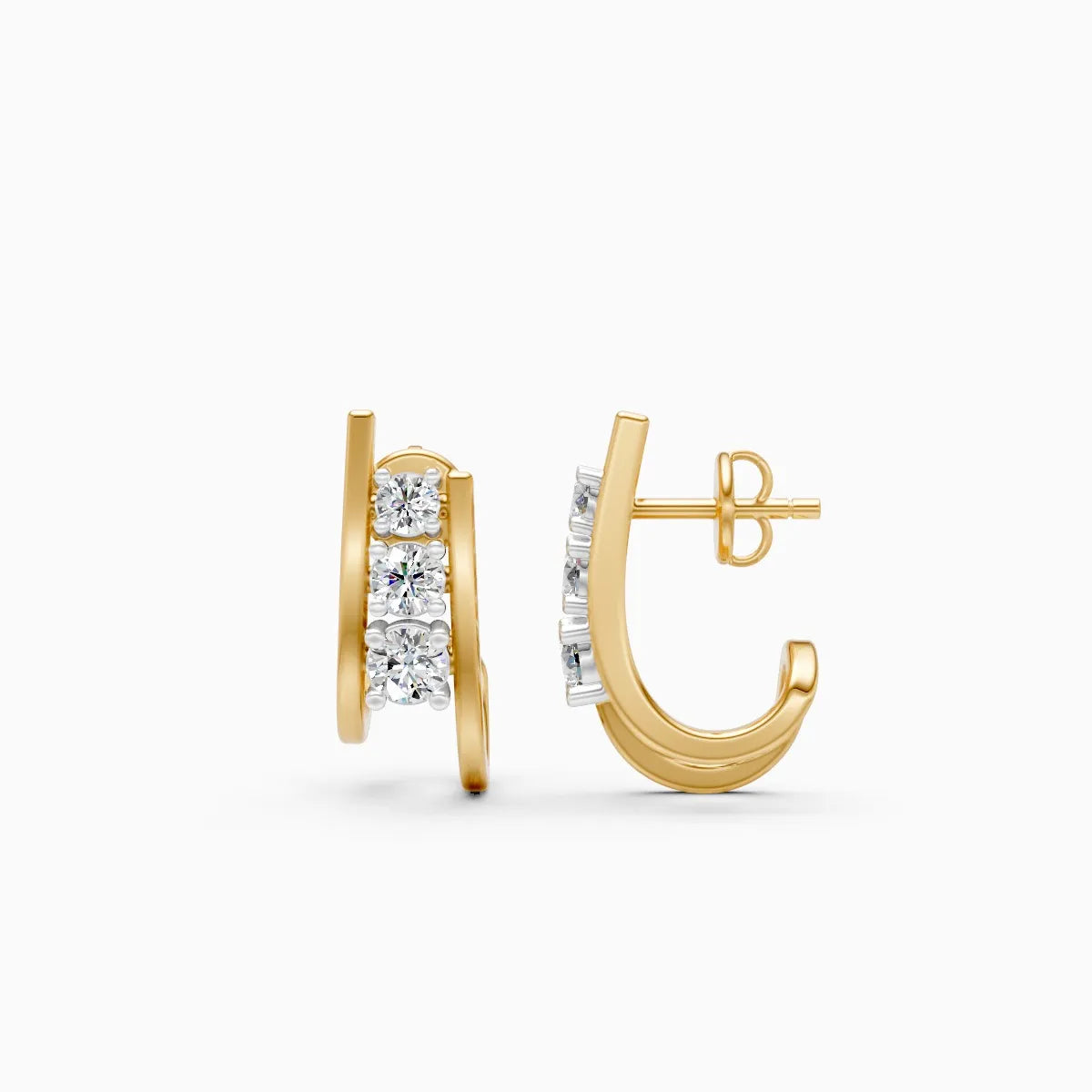 Dual Arc Lab Grown Diamond Earrings