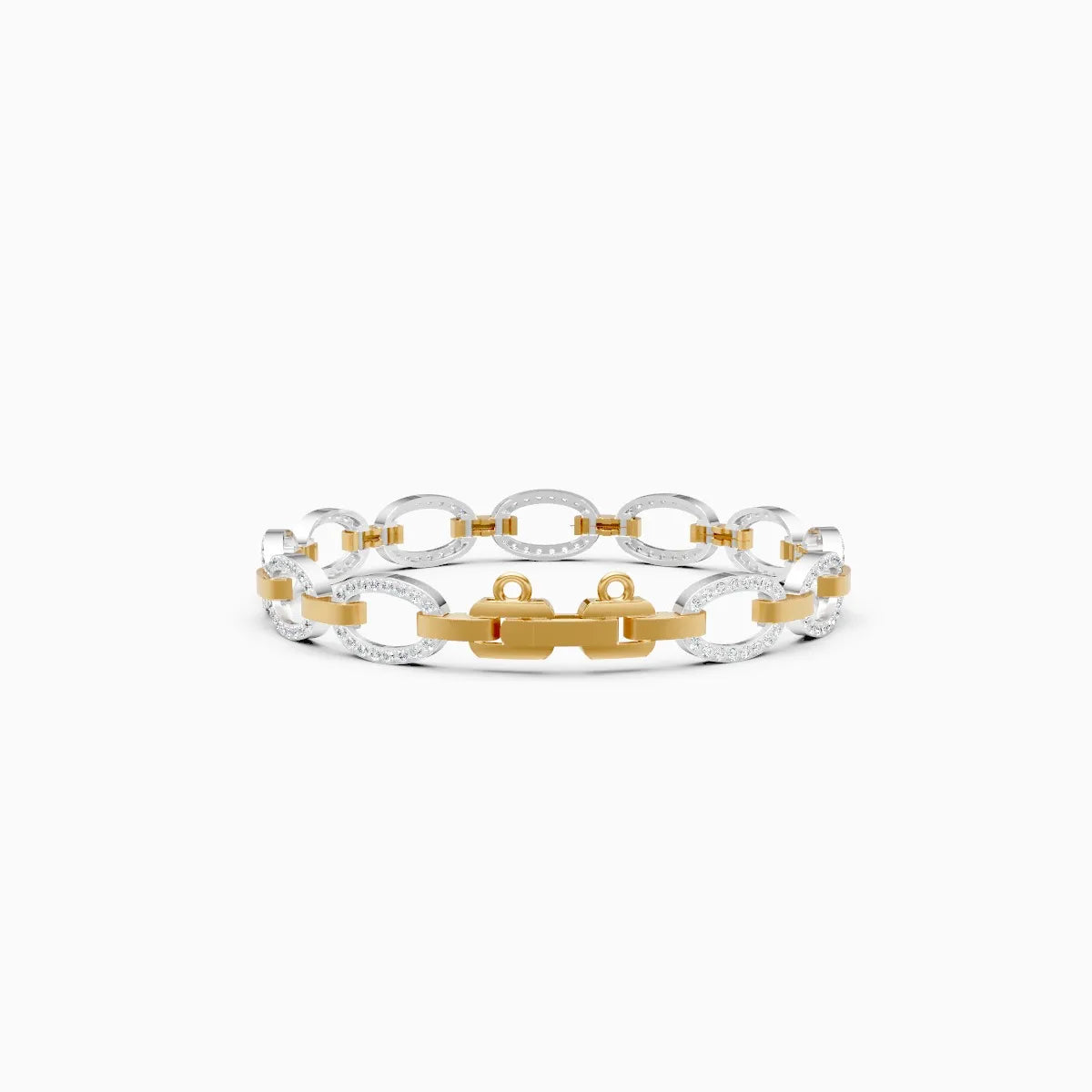 Oval Link Chain Diamond Bracelet