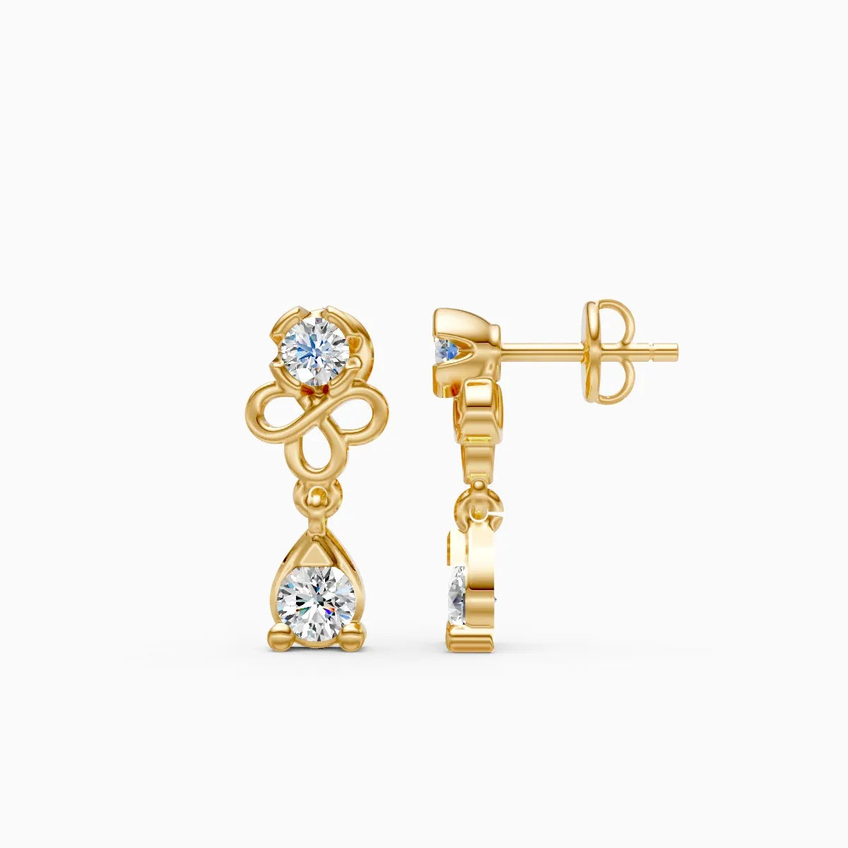 Elegance Knot Diamond Danglers