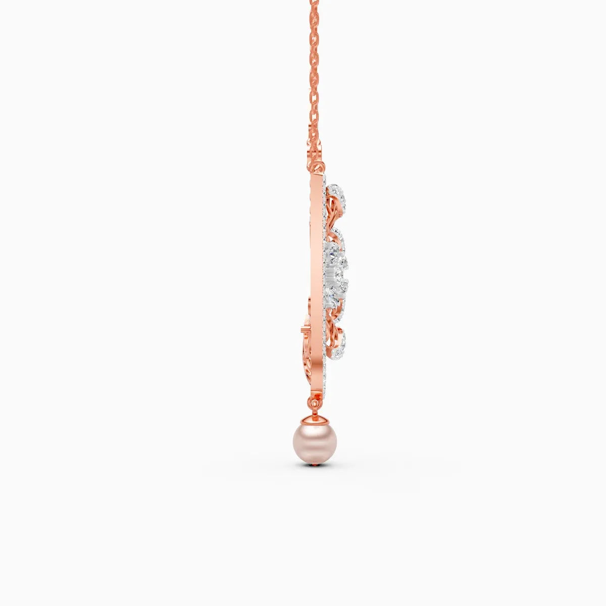 U-Curve Petal Lab Grown Diamond Pendant Set