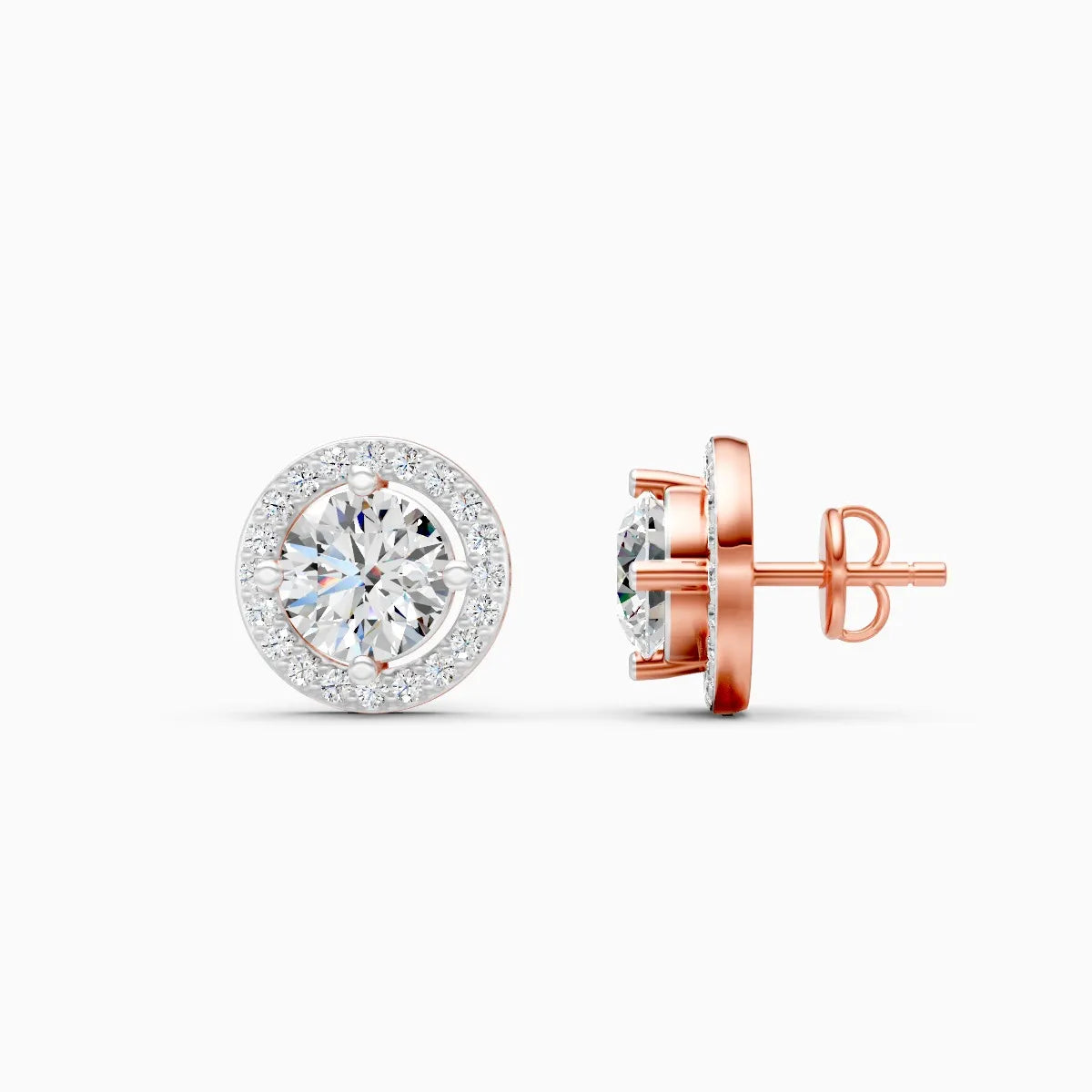 Round Solitaire Lab Diamond Studs