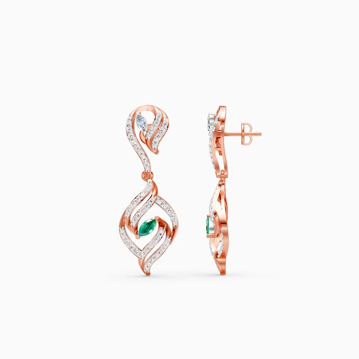 Whispering Leaf Lab Grown Diamond Earrings